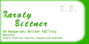 karoly bittner business card